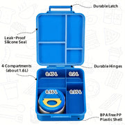 Set de lonchera bento para niños con recipiente para sopa de 8 oz, compartimentos a prueba de fugas, frasco de comida y bolsa para almuerzo