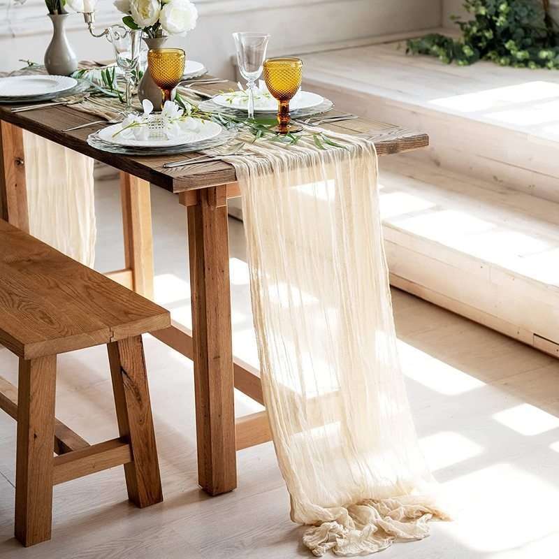 Boho Cheesecloth Table Runner for Home Decor and Events