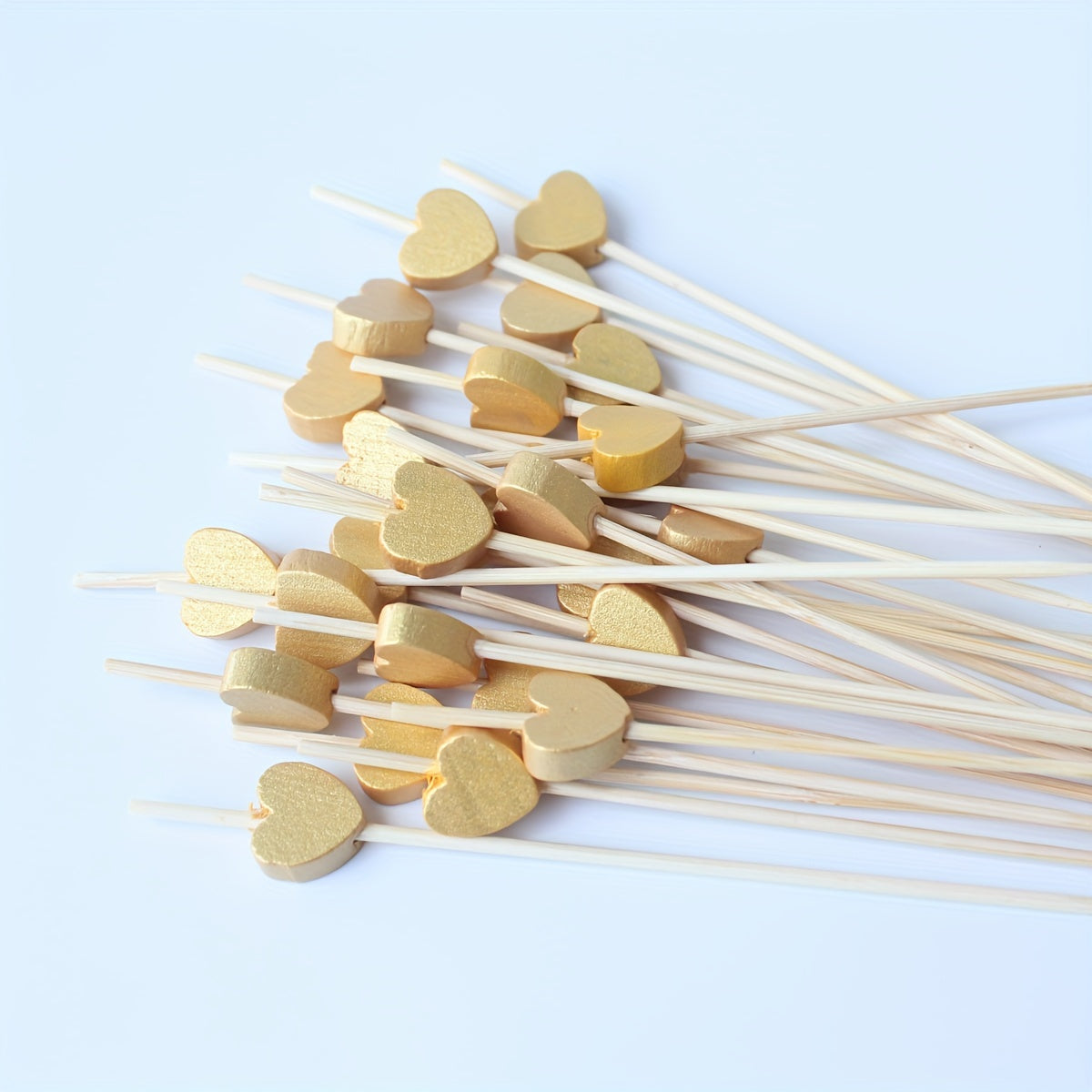 Assorted Bamboo and Chrome Gold Toothpicks and Skewers for Appetizers 11.94 cm