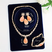 Gold Plated Alloy Jewelry Set with Rhinestones for Weddings and Gifts