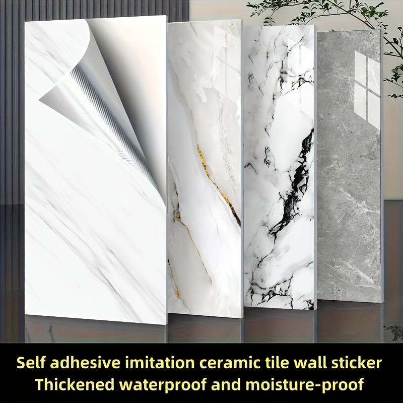 Juego de pegatinas de pared de mármol autoadhesivas para baño, cocina, sala de estar y oficina, 24 piezas