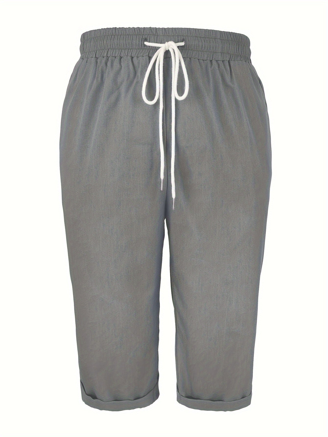 Брюки для женщин больших размеров свободного кроя с завязками, неэластичные, повседневные