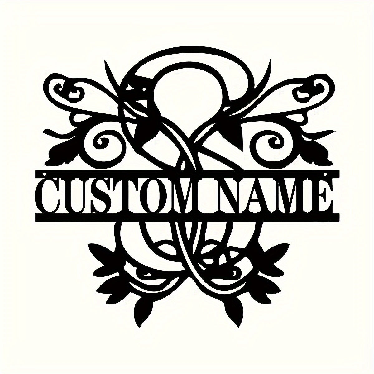 Shaxsiylashtirilgan Metall Devor San'ati - Bo'lingan Lala Monogram Dizayni - Moslashtiriladigan Temir Oila Ismi Belgisi, Uyga Ko'chish, Rojdestvo, Thanksgiving, Bitiruv va 4-Iyul Sovg'alari uchun Mukammal