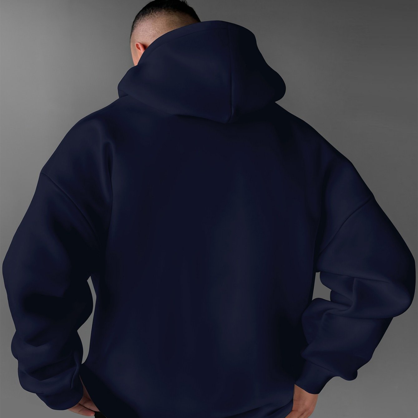 Мужская толстовка с геометрическим узором и свободным кроем с опущенными плечами, полиэстеровая трикотажная ткань для всех сезонов