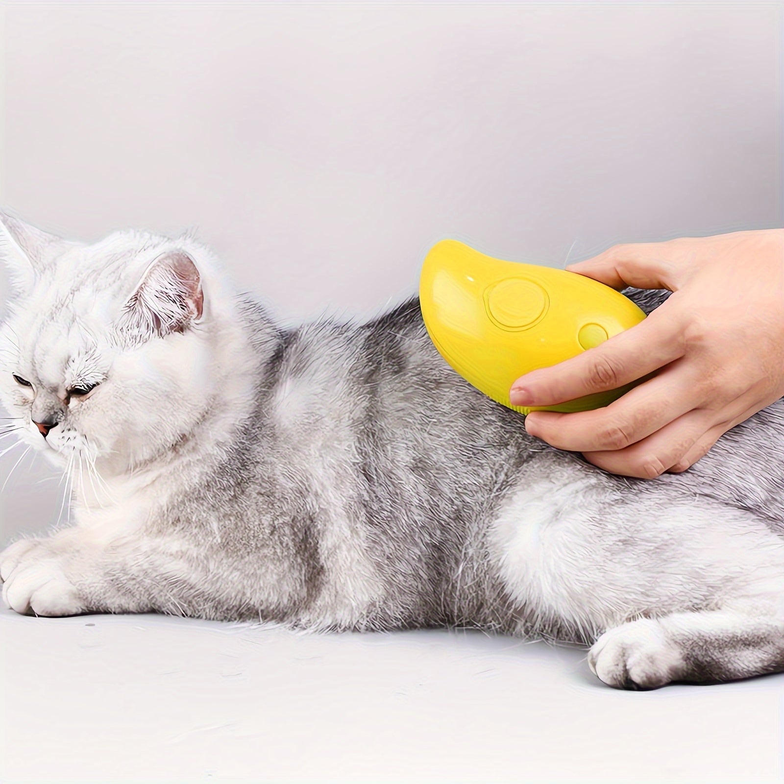 Self-Cleaning Cat and Dog Steam Grooming Brush Silicone Pet Hair Remover Massager