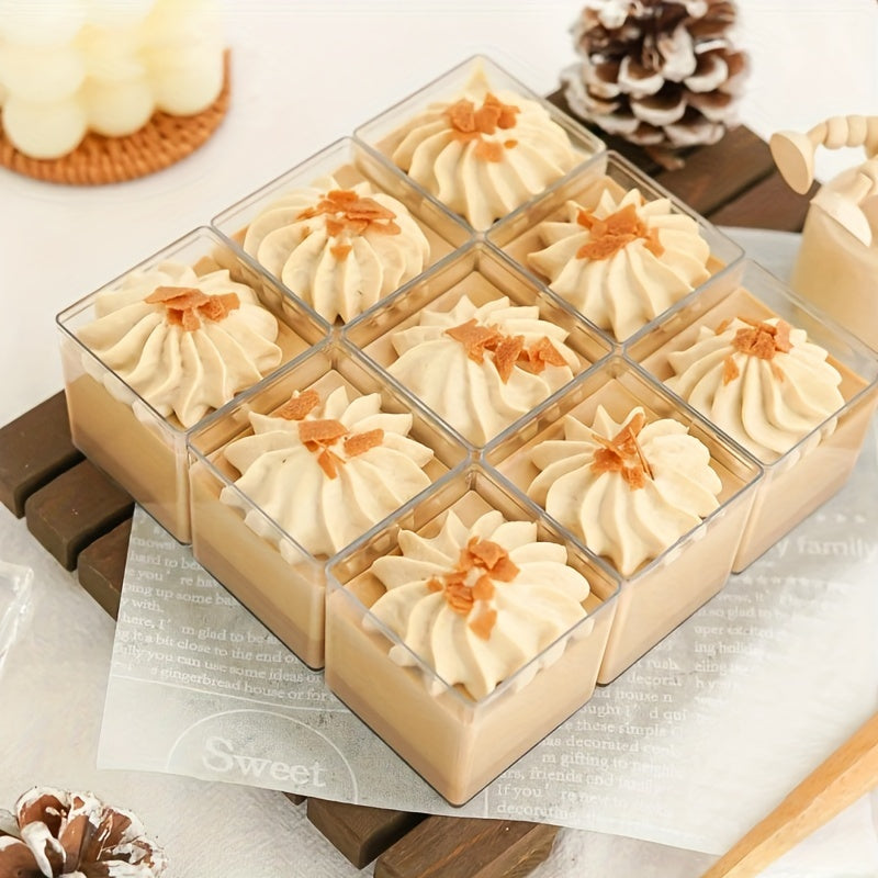 Одноразовые прозрачные десертные стаканы, набор 50 шт., для мусса, пудинга, торта, мороженого