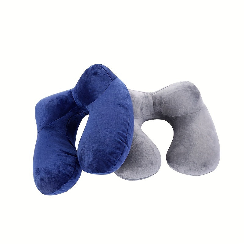 Inflatable U-Shaped Neck Pillow for Travel and Napping with Cute Design