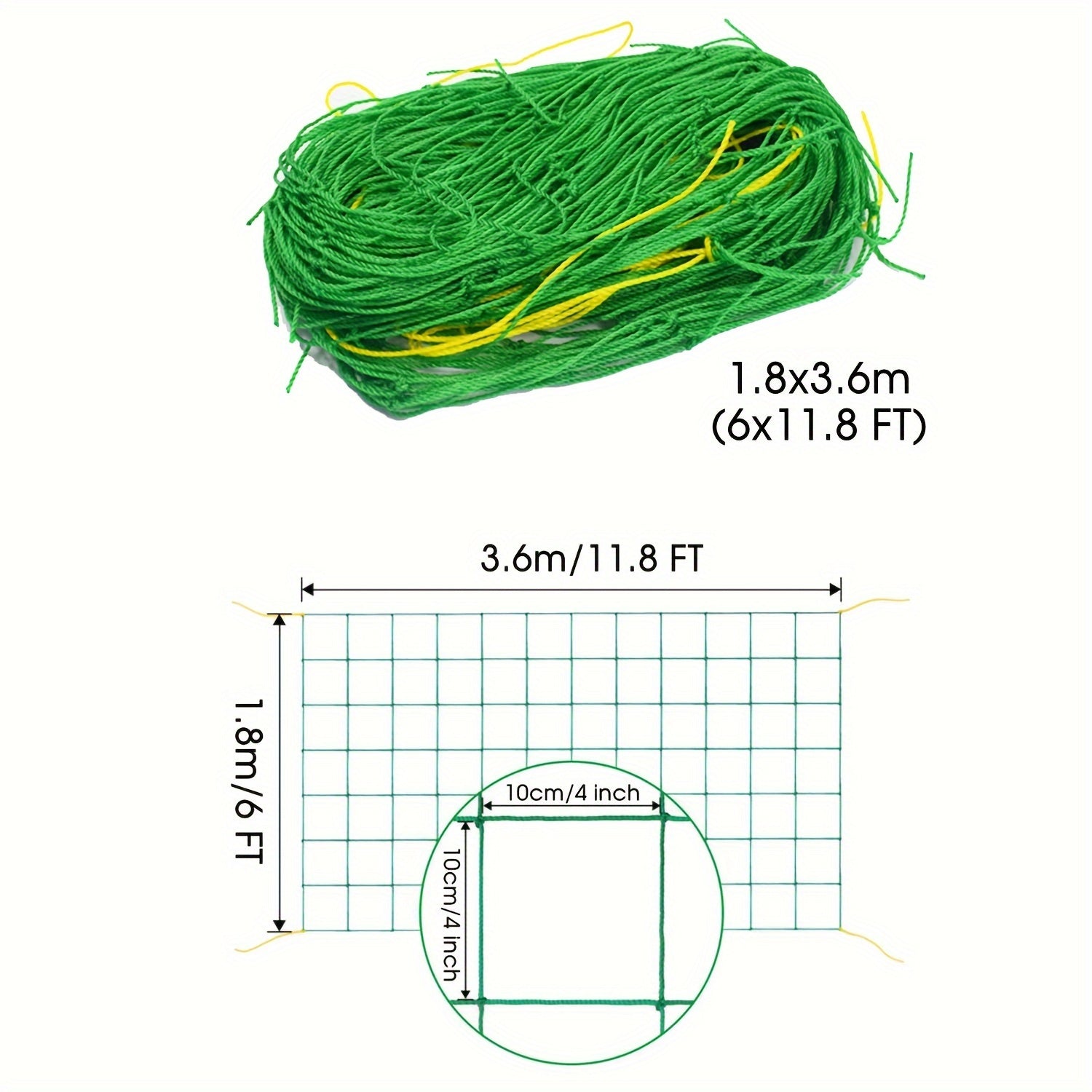Red de enrejado de jardín de material PE para plantas trepadoras, verduras, frutas y flores 1 paquete