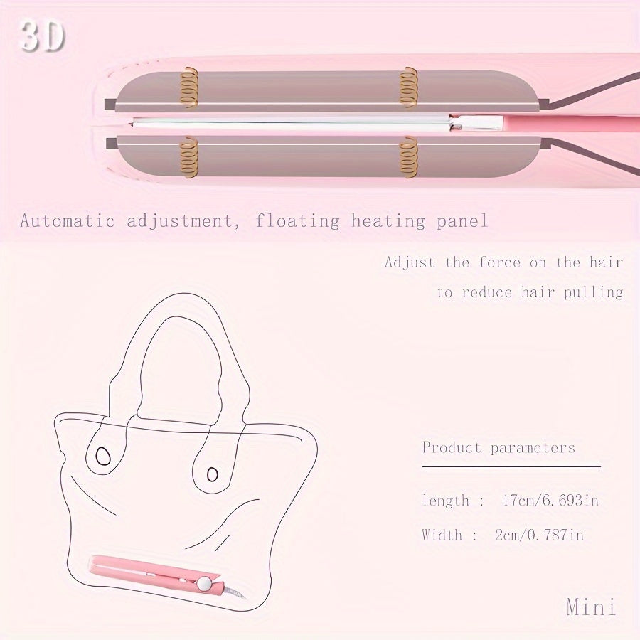 2-in-1 Mini Wave Style Curling Iron and Flat Iron Ceramic Hair Curler 110V 220V