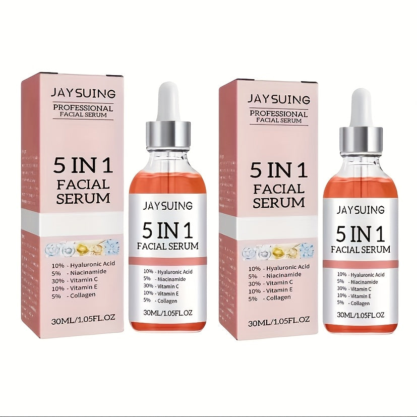 2pcs Facial Serum Set with Hyaluronic Acid Collagen Niacinamide Vitamin C E for All Skin Types