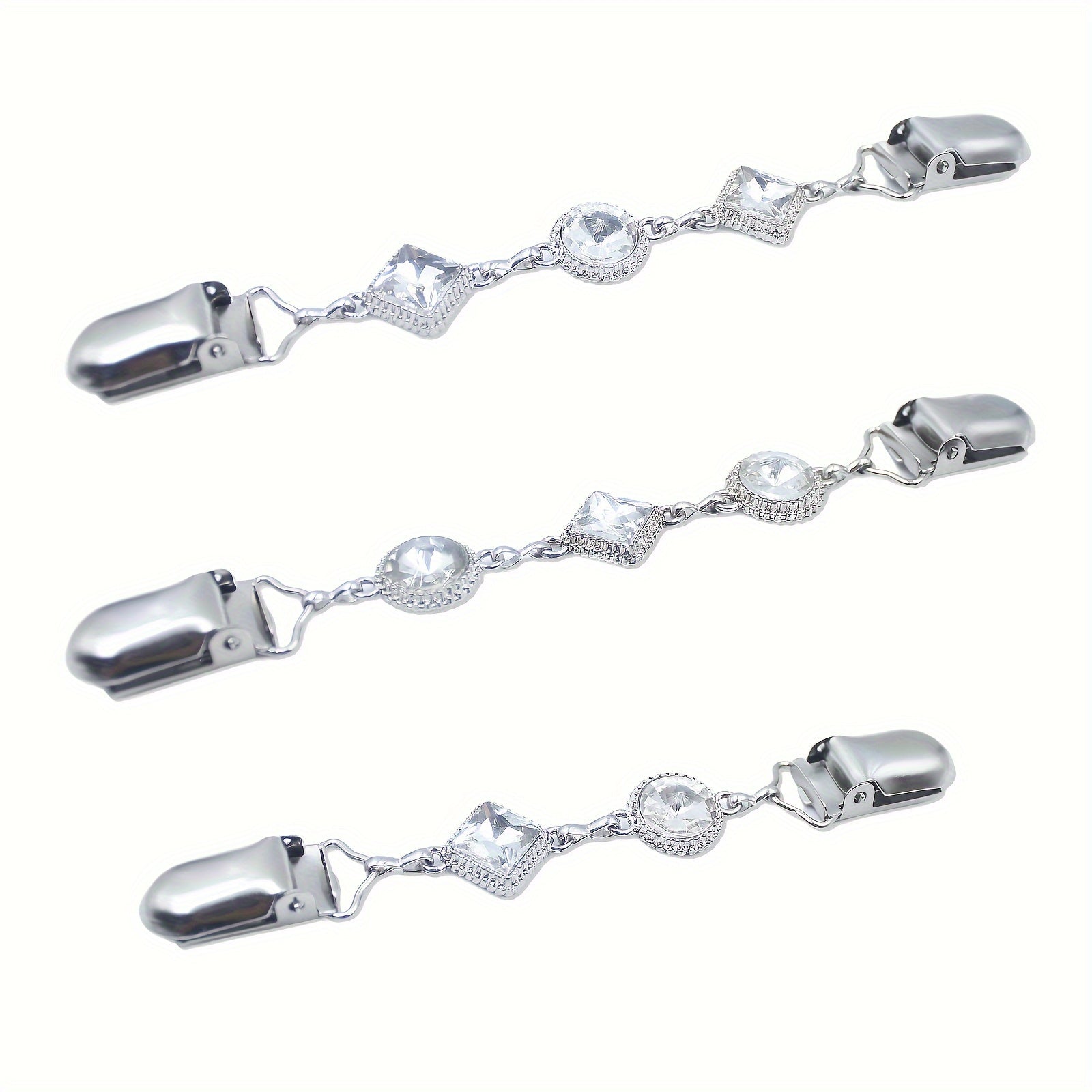 Набор из 3 винтажных и элегантных металлических зажимов для платья - зажимы с украшением из страз для женских свитеров, рубашек и шалей