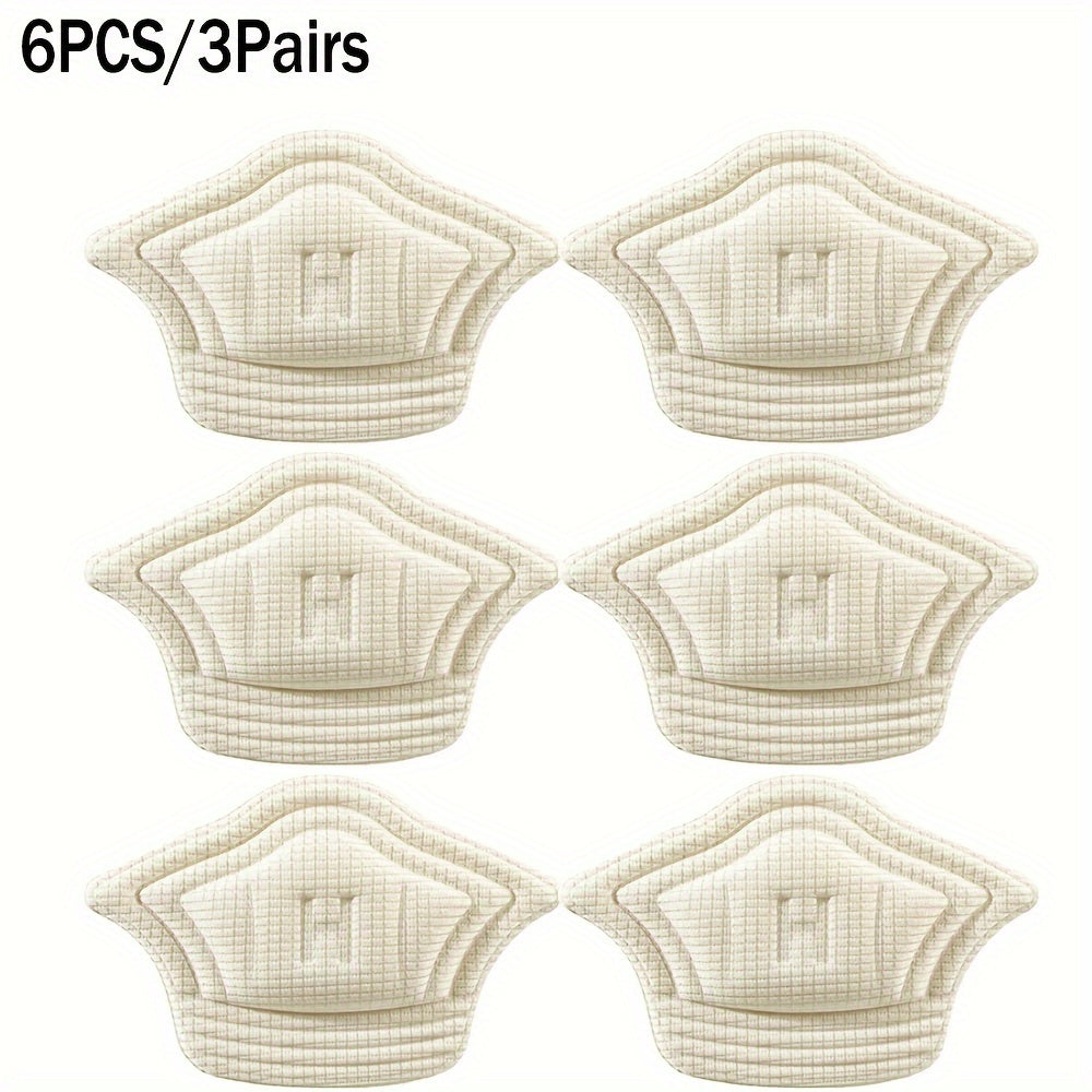 Unisex Shoe Heel Stickers 6-Pair Anti-Wear Cushions Adhesive Pads