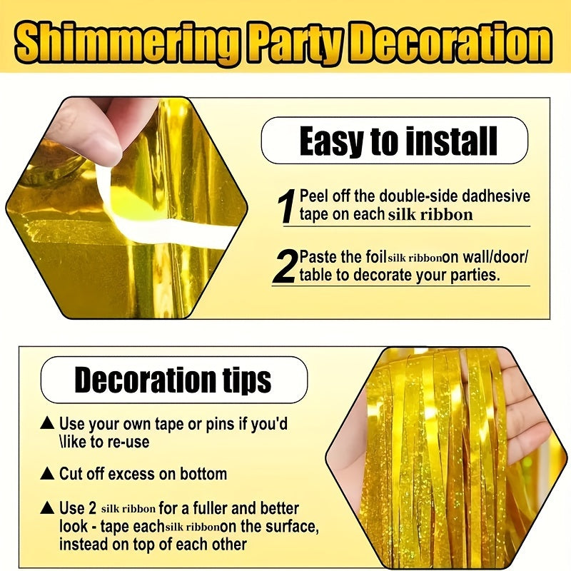 Cortinas de papel de aluminio con flecos morados 8.2x3.25 pies decoraciones para fiestas para vacaciones y eventos