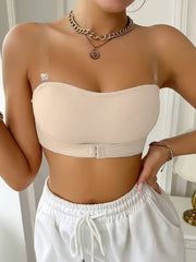 Teen Seamless Strapless Bandeau Bra with Removable Pads Wireless Support