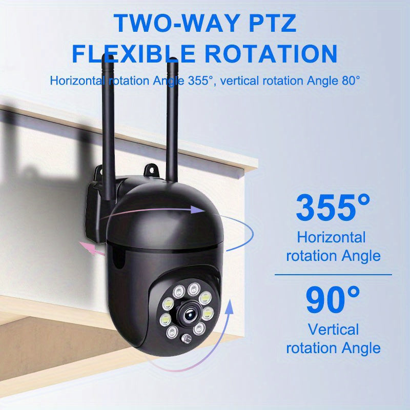 3MP HD WiFi Security Camera with Motion Detection Two-Way Audio Color Night Vision PTZ