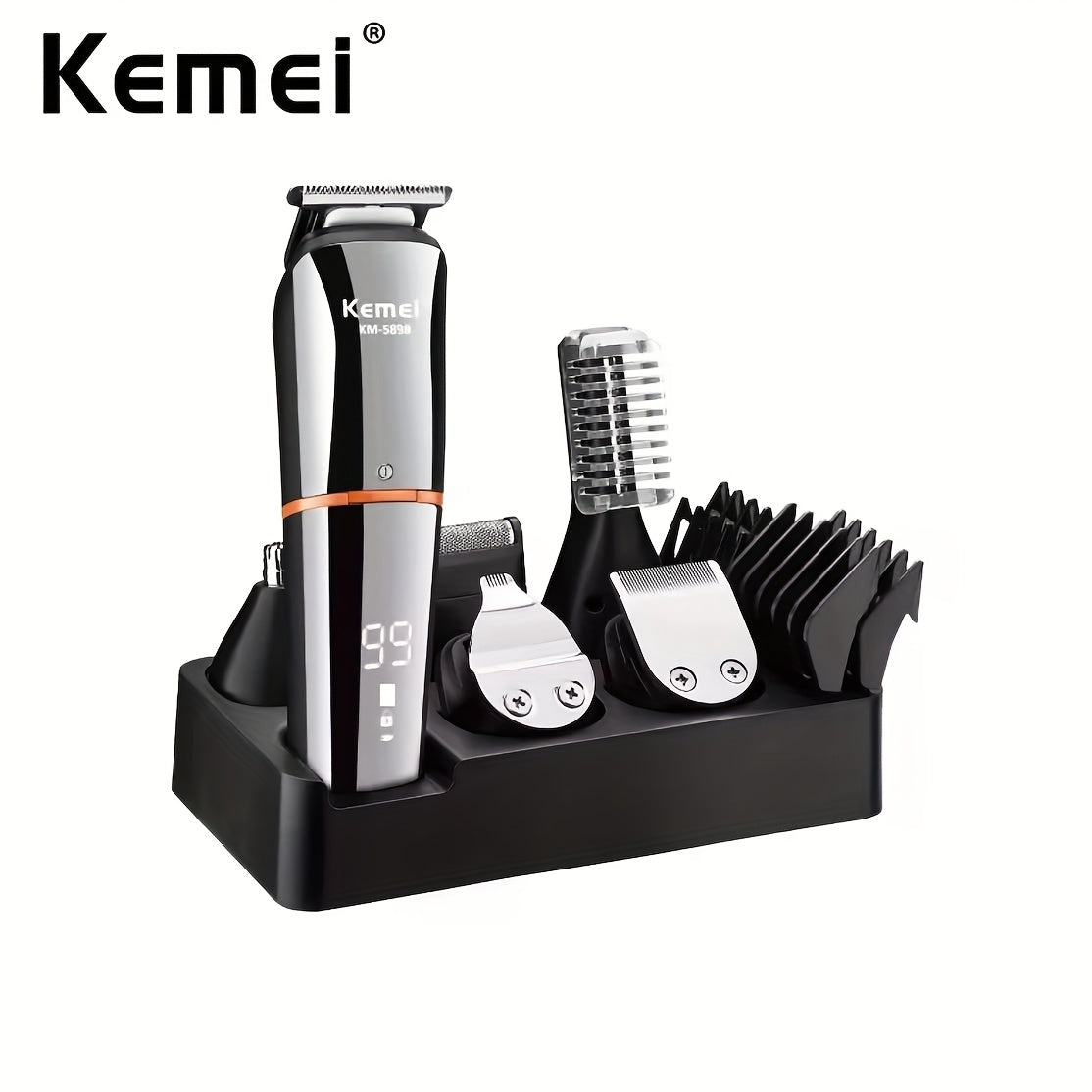 Electric Trimmer for Men Multiple Functions USB Charging LED Display Grooming Tool for Home Travel