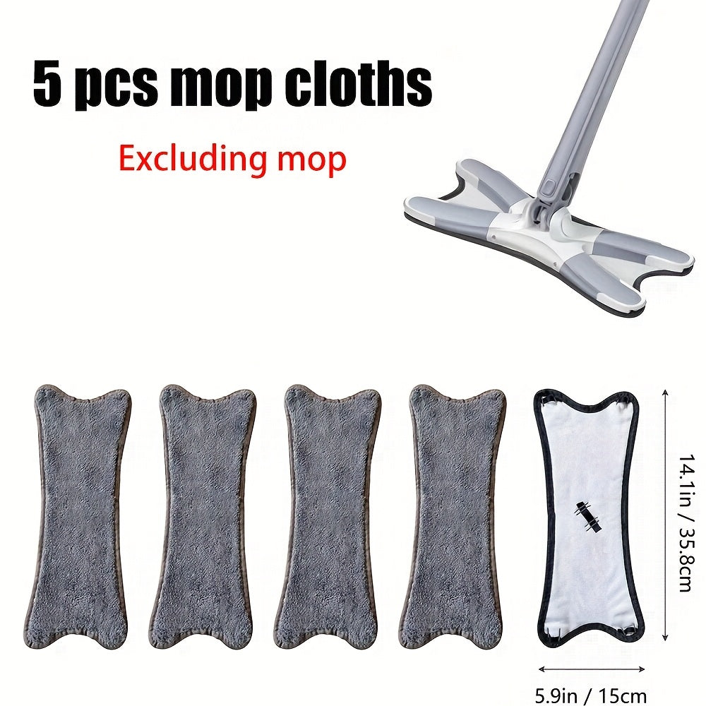 5 ta Mikroto'qima Mop Matolari to'plami - Nam va quruq tozalash uchun spray funksiyasi bilan uchburchak va to'g'ri burchakli almashtirish boshlarini o'z ichiga oladi, qayta ishlatiladigan