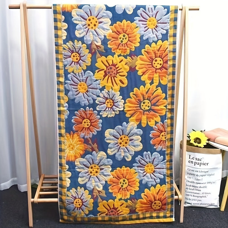 Махровое полотенце для ванной с тематикой мультяшного медведя и динозавра, 400 ГСМ, супер впитывающее, быстро сохнущее, мягкое, дружелюбное к коже, большого размера, современный стиль, 100% хлопок, полотенца для умывания.