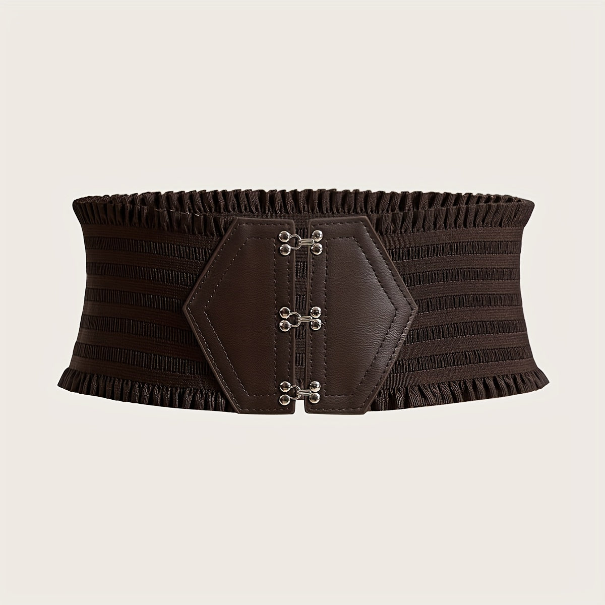 Women's Elastic Waistband Dress Girdle with Candy-Colored Ruffles and Wide Belt