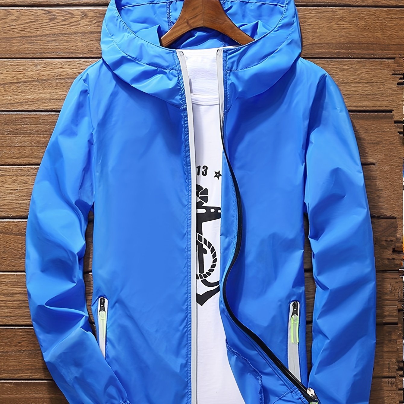 Unisex Summer Lightweight Water-Resistant Polyester Jacket with Sun Protection and Hood