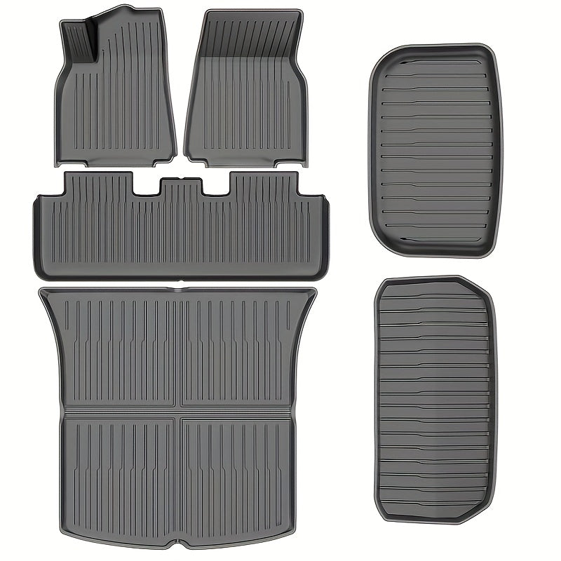 All-Weather TPE Floor Mats Set for Tesla Model Y 2020-2024 with Cargo and Trunk Mat