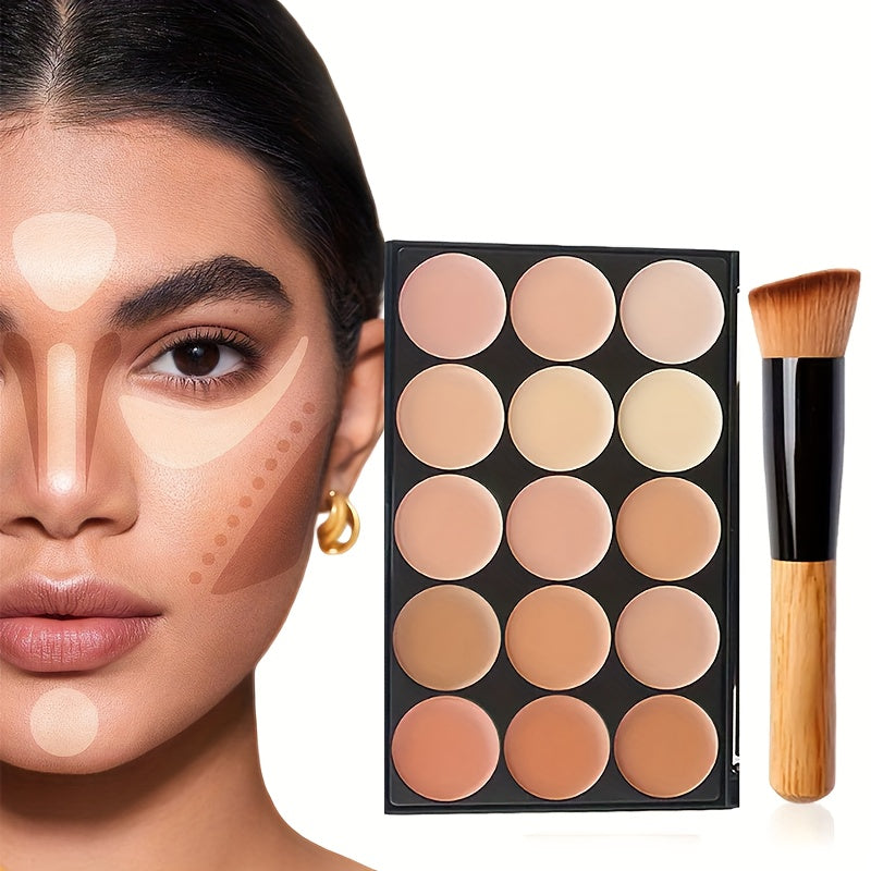 Unisex Makeup Palette and Brush Set for Concealer and Blending