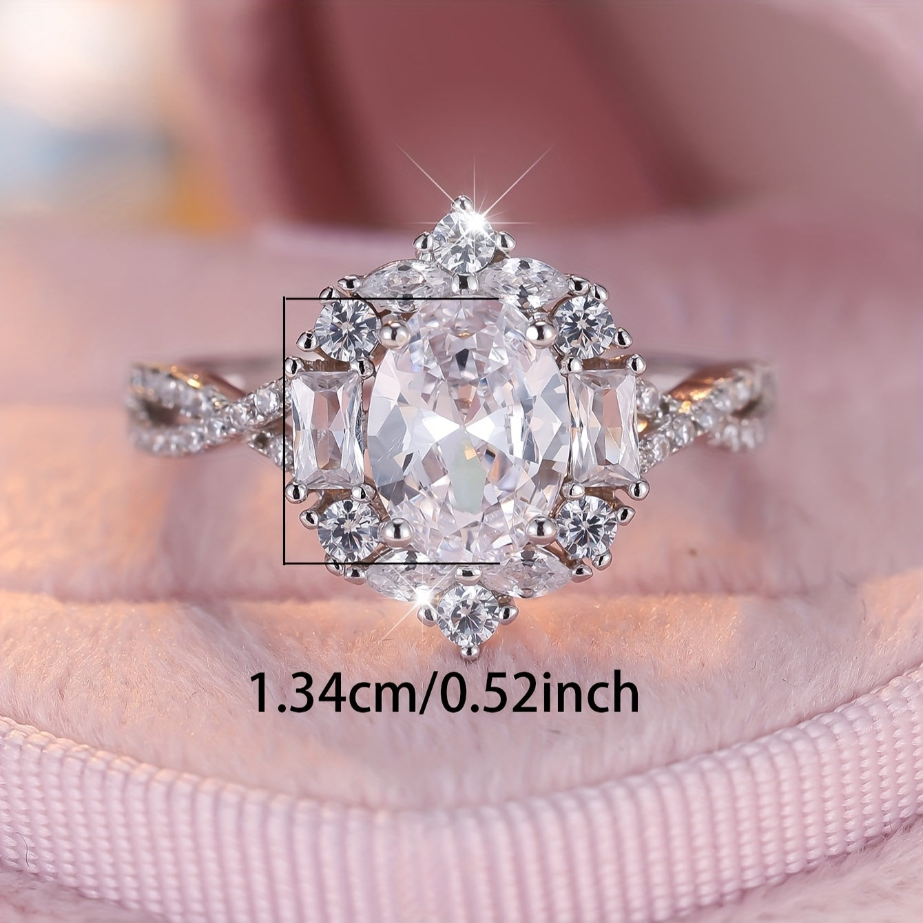 Sterling Silver Goose Egg Shaped Engagement Ring for Women Proposal Wedding Jewelry