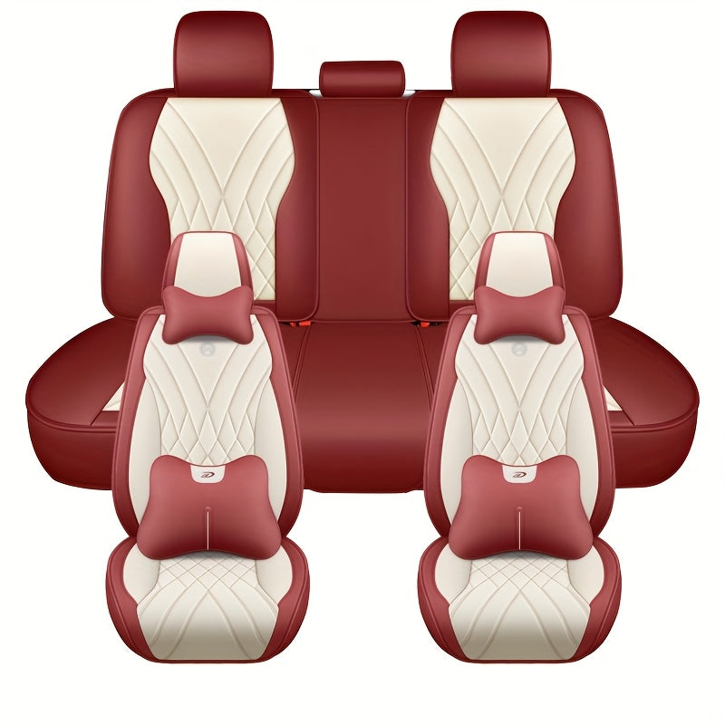 Fundas de asiento de coche de cuero sintético transpirable de ajuste universal para vehículos de pasajeros