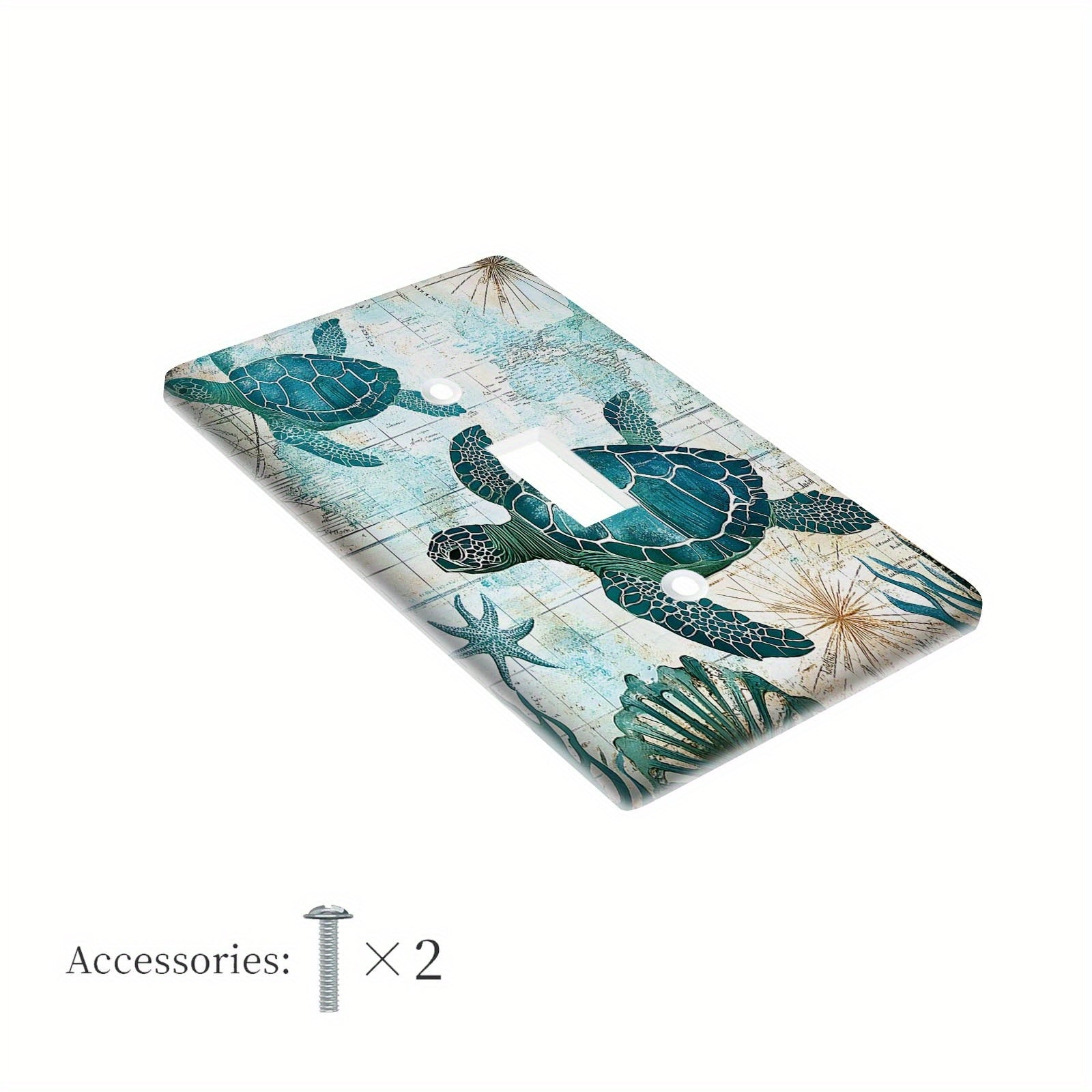 Sea Turtle and Octopus Decorative Light Switch Cover for Bathroom Bedroom Decor