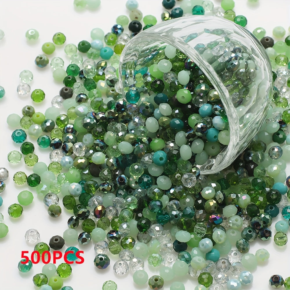 500 piezas de cuentas de vidrio plano de 3 mm de colores mezclados para hacer joyería y arte de uñas