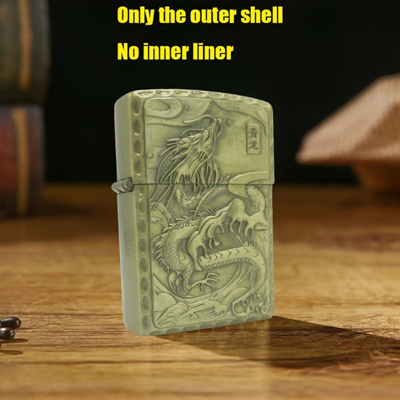 Bronze Relief Wall Decor With Four Divine Beasts and Windproof Lighter Case