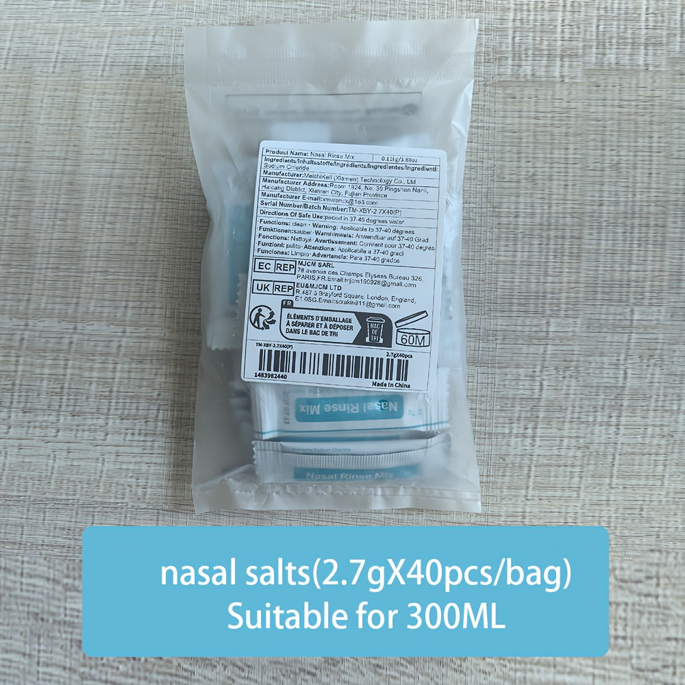 40 ta Sachets Burun yuvish tuzi nafas olish va allergenlarni yuvish uchun