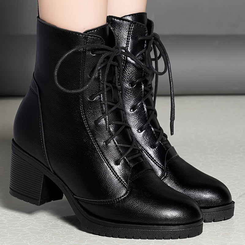 Women's Mid-Calf Boots Solid Color Rubber Sole All-Season Winter