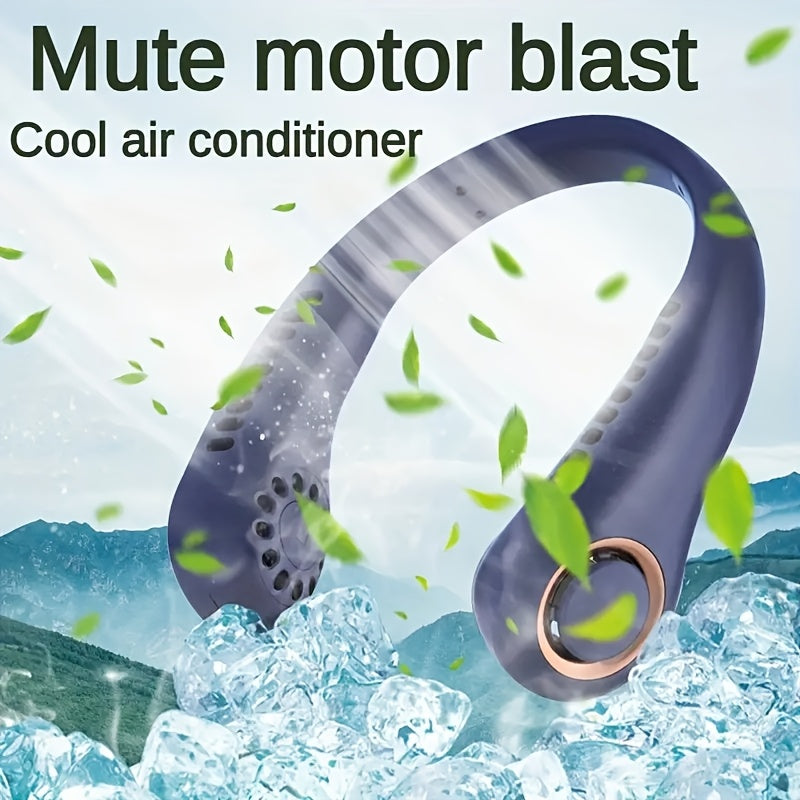 Portable Mini USB Fan with Adjustable Speed and Wearable Neck Design