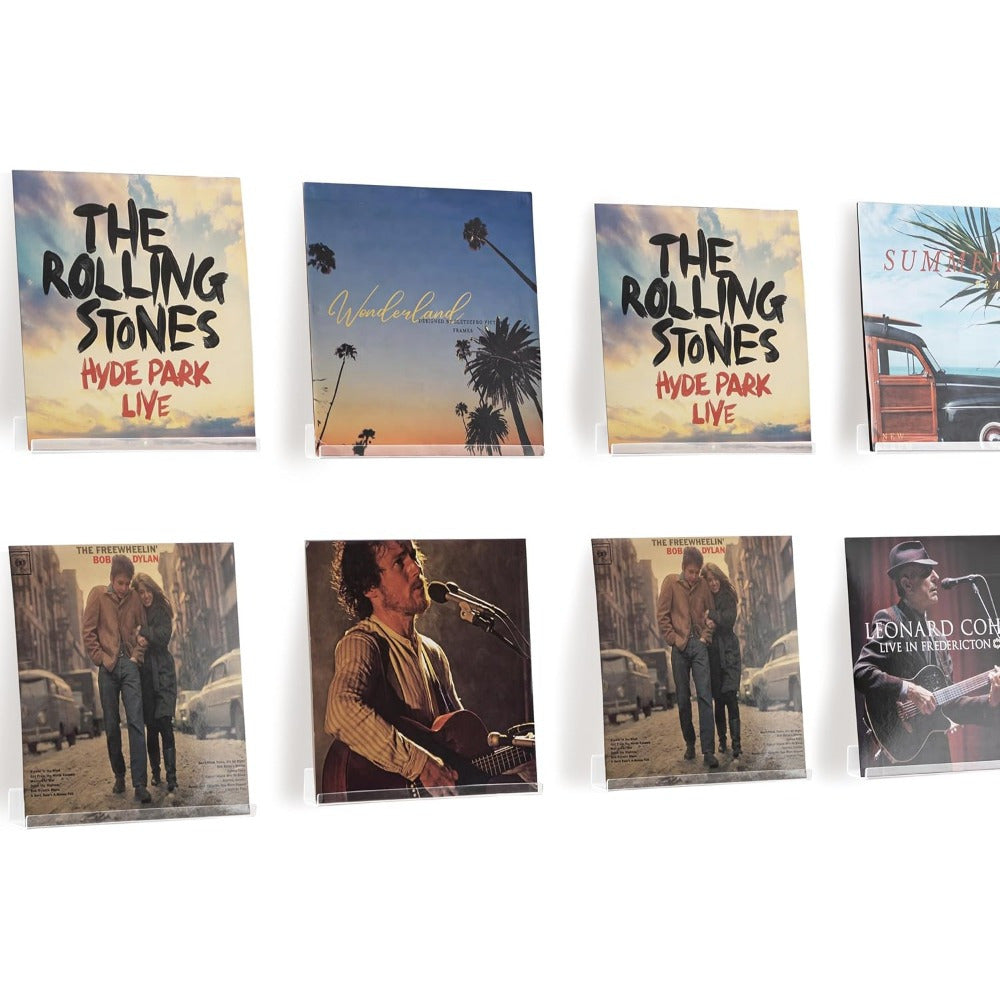 Vinil Qaytarmalar Uchun Devorga O'rnatiladigan Stend To'plami 4, 6 va 8 Dona, 10.16 sm Vinil Qaytarmalar Uchun Shaffof Akril Stend, Yotoqxona, Oila Xonasi, Do'kon va Uy Dekoratsiyasi Uchun Zamonaviy Ko'rsatish va Albom Ramkasi