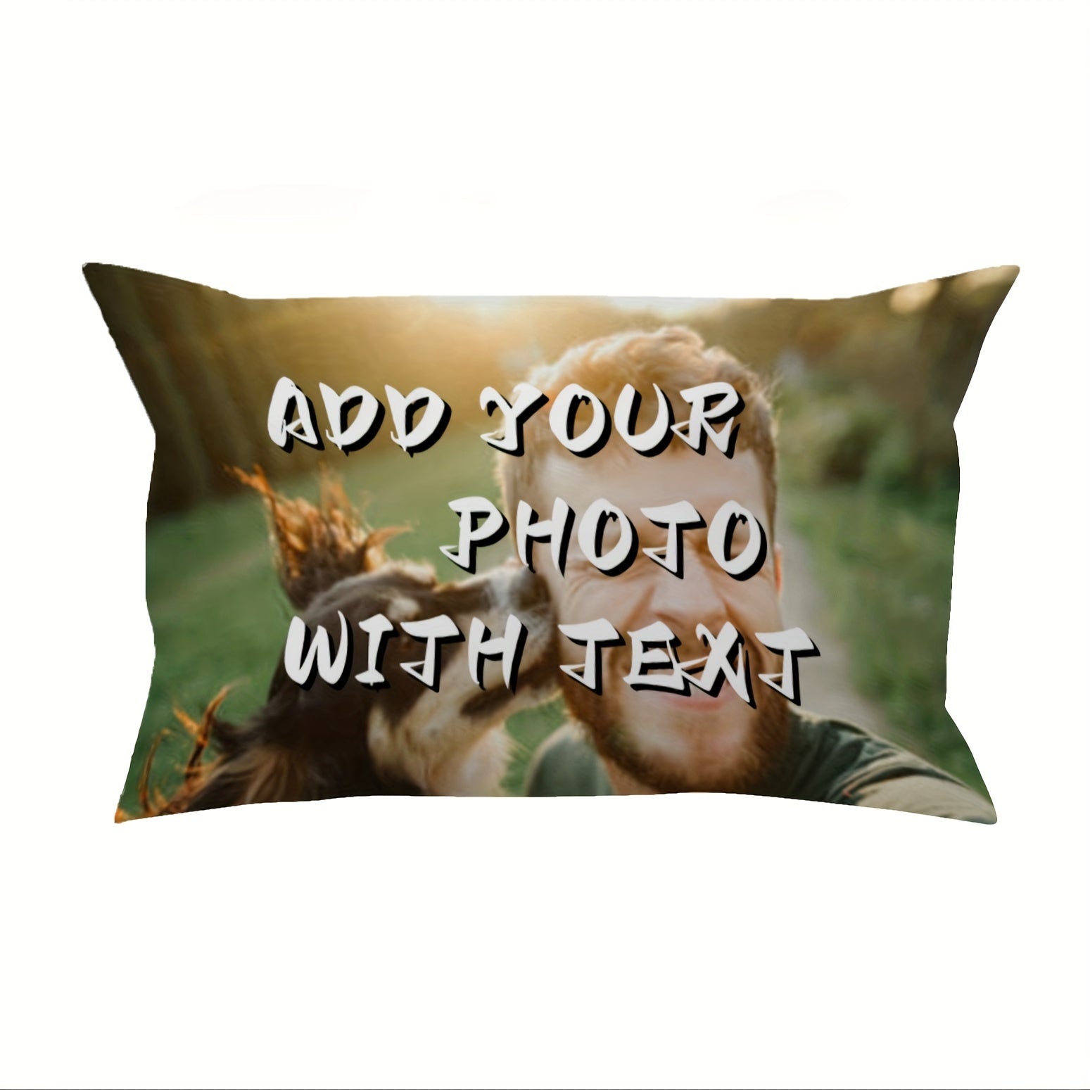 Personalized Double-Sided Plush Pillowcase with Photo and Text 30x50cm Gift
