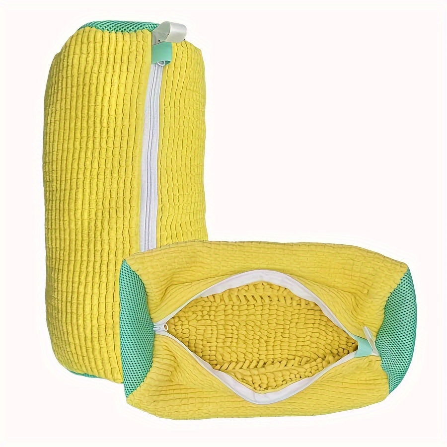 Juego de 2 bolsas de lavado de fibra de poliéster de uso múltiple, reutilizables, con cremallera, para lavado delicado