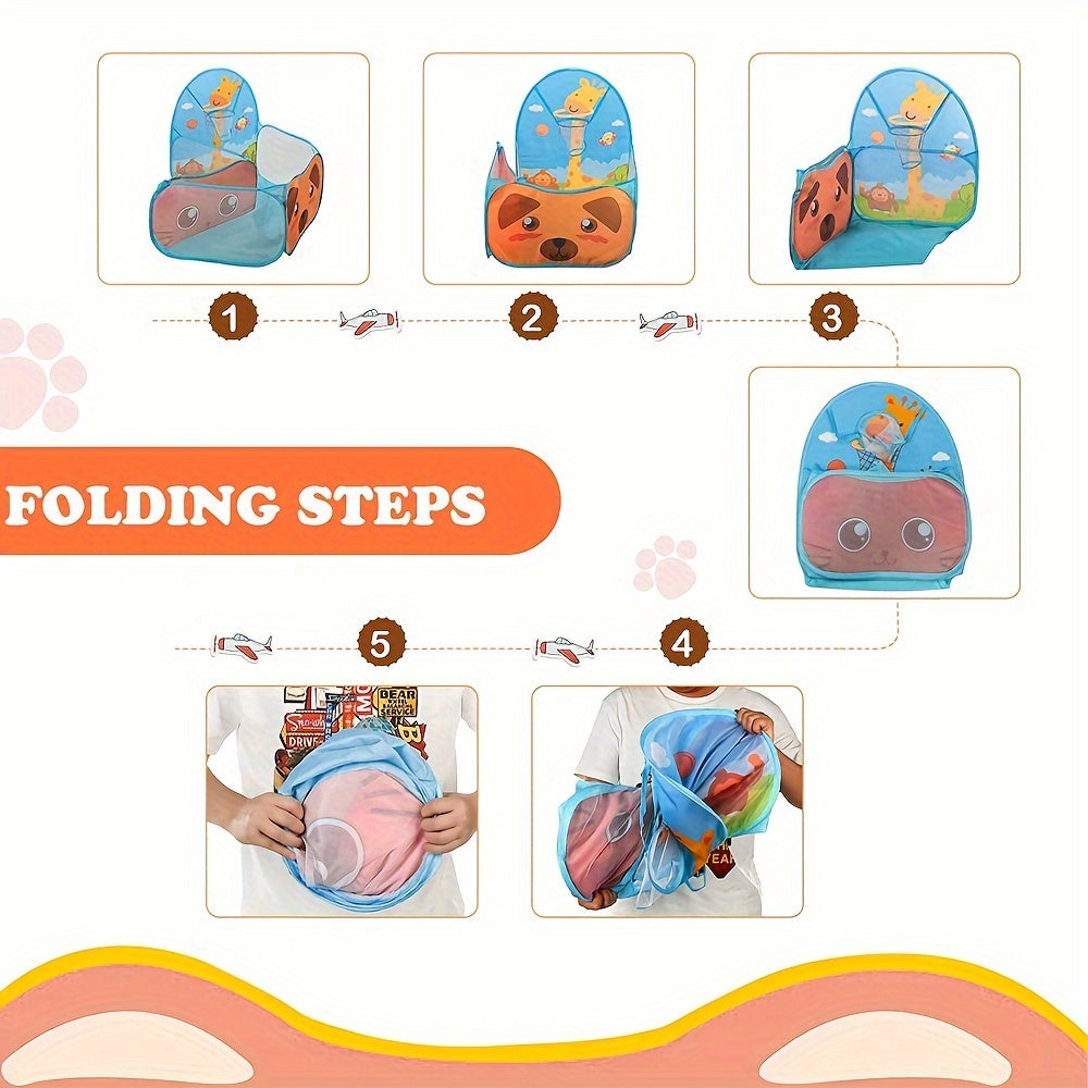 Ichki/tashqi ko'ngilocharlik uchun mo'ljallangan, mustahkam, oson tozalanadigan poliester to'p hovuzi, ko'k rangda.