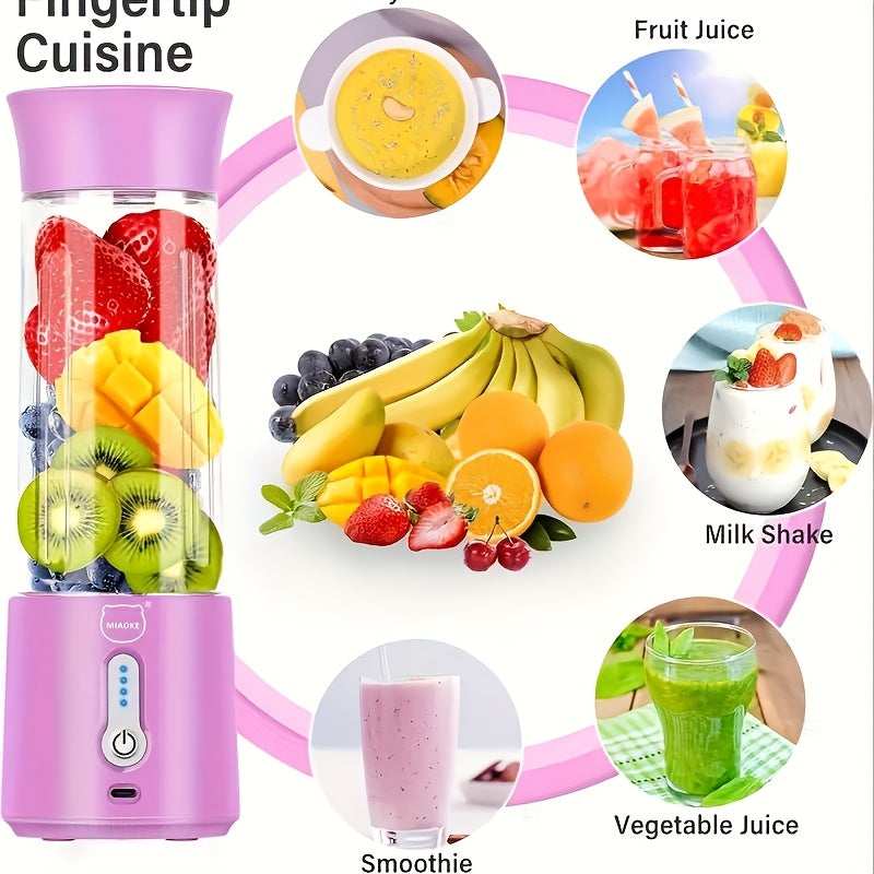 Portable Blender with Dual Cups USB Rechargeable 2000mAh for Smoothies and Juices