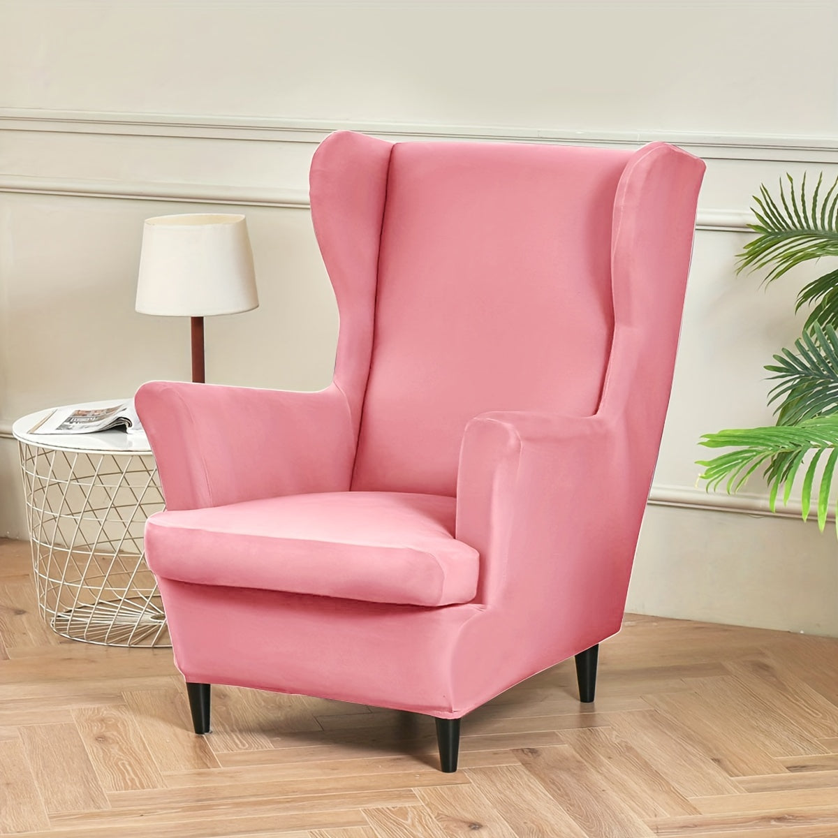 Yumshoq rangli qanot shaklidagi divan qopqog'i uchun yashash xonasi va yotoq xonasi