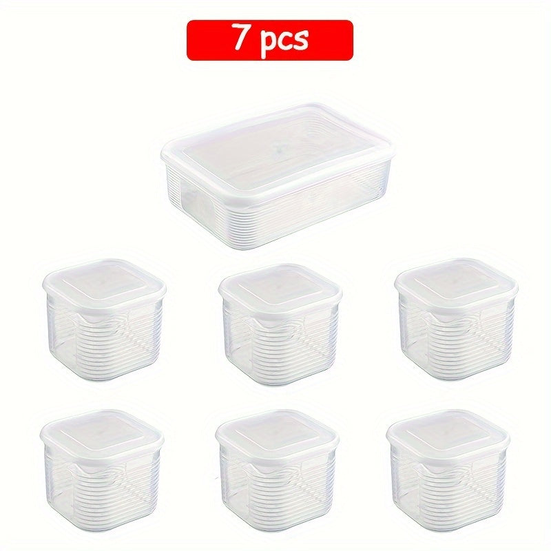 Set of 7 Leakproof Food Storage Containers with Flip-Top Lids Freezer Safe