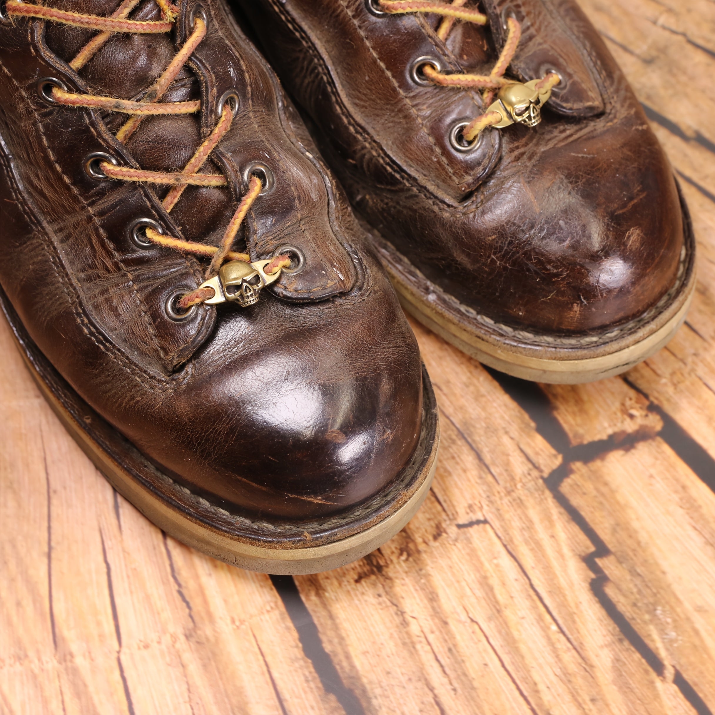 Unisex Copper Shoelace Buckles Skull Pattern Retro Bronze DIY Accessories Pair