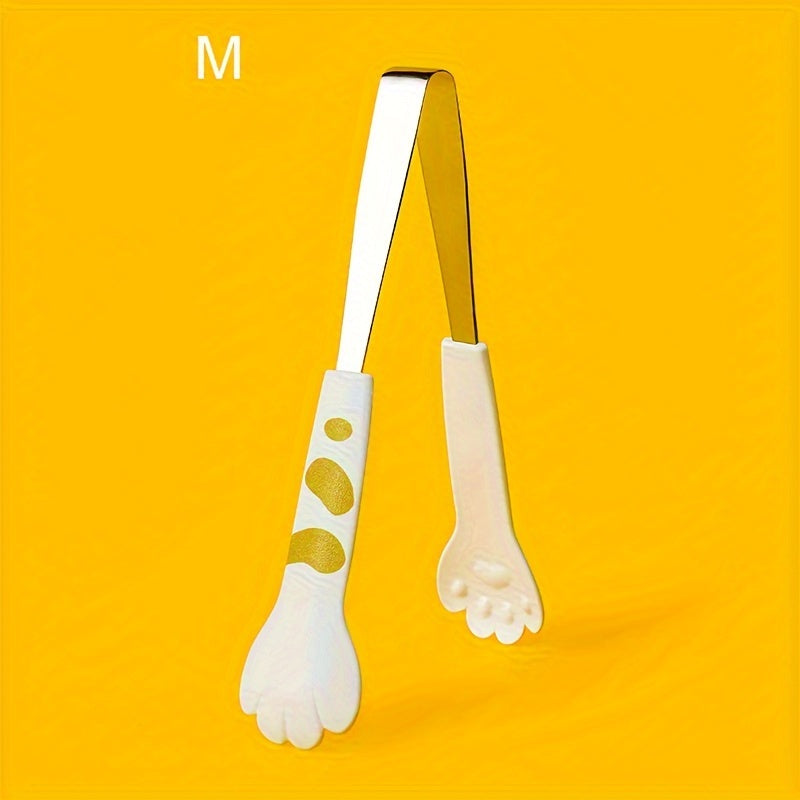 Stainless Steel Cat Paw Shaped Kitchen Tongs for Cooking and Serving