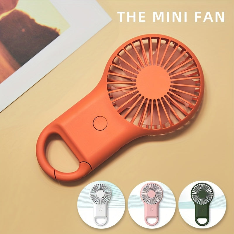 Portable Mini Handheld Fan with Seven-Color Light, USB Rechargeable, Outdoor Use