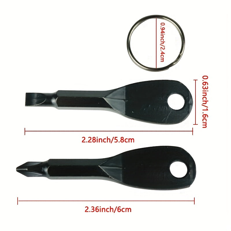 Mini Pocket Screwdriver Set with Steel Phillips and Slotted Heads Portable Key Ring Repair Tool for Outdoor Camping EDC