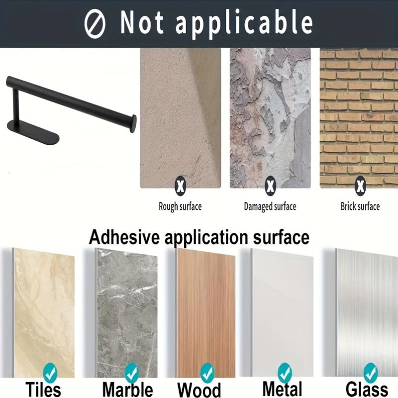 Modern No-Drill Paper Towel Rack Wall Mount Space-Saving Organizer