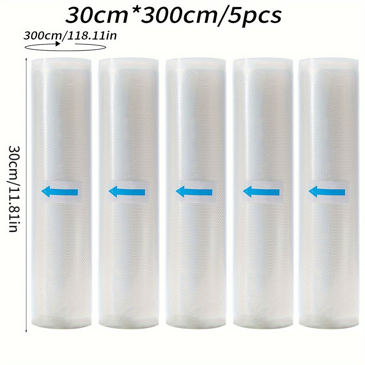 Pack of 5 Food Vacuum Sealed Bags BPA-Free 7-Layer Diamond Pattern Food Storage