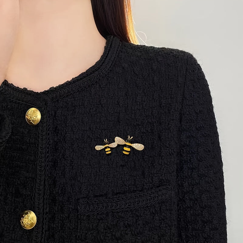 Enamel Dripping Oil Bee Brooch Set for Women Jewelry Accessories