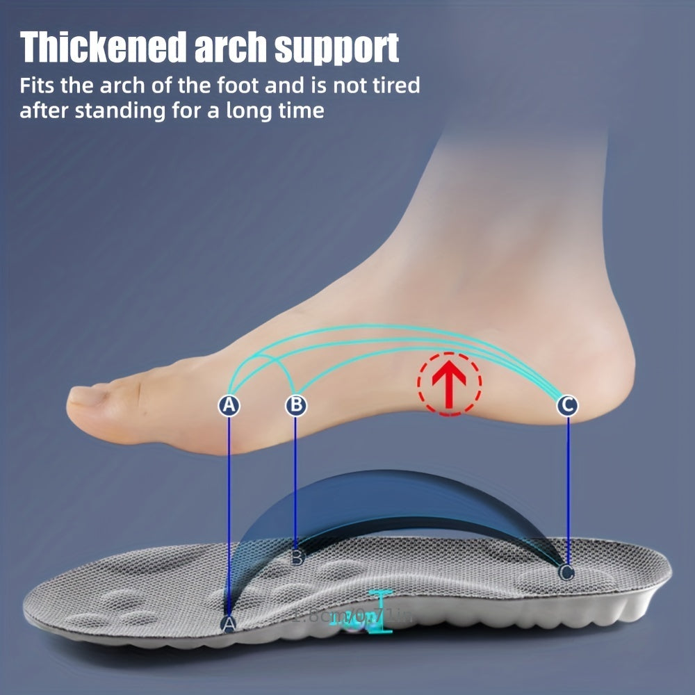 Unisex 4D Latex Sports Insoles Super Soft High Elastic Comfort