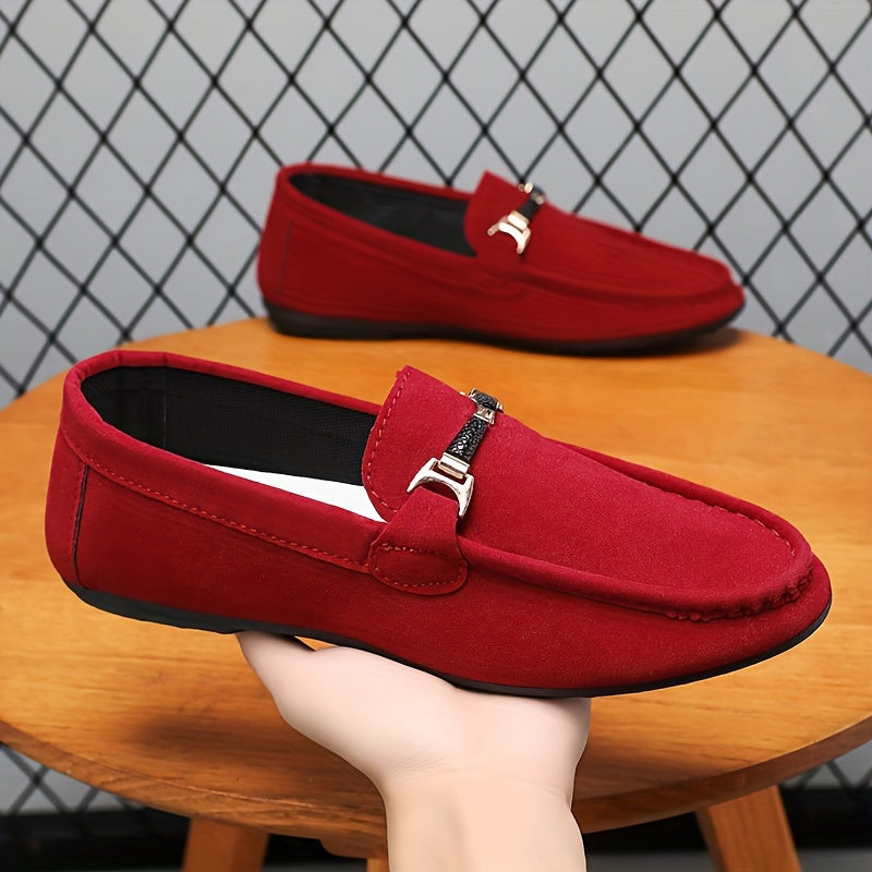 Men's Casual Loafer Shoes Slip-On Sneakers Solid Color Round Toe All-Season Comfort